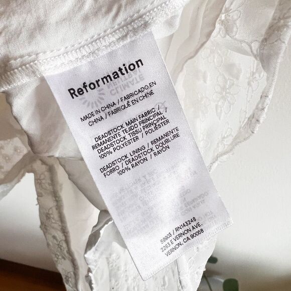 Reformation Channa Eyelet Dress Size 2 - Picture 7 of 7